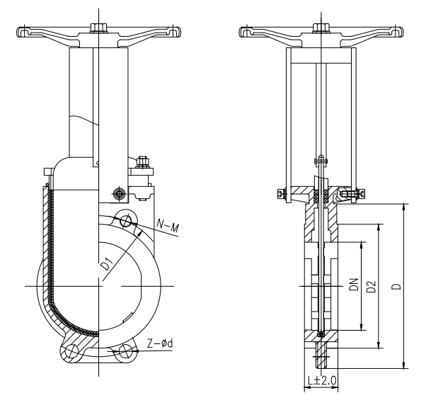 cast iron knife gate valve drawing.png